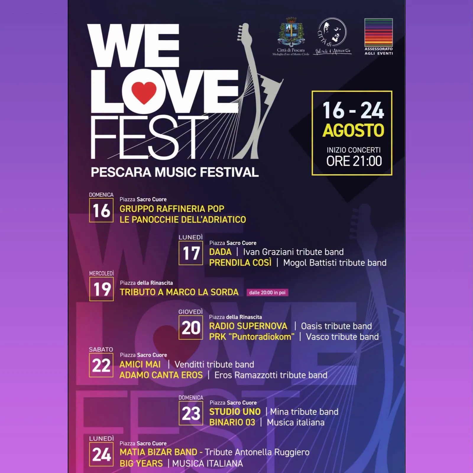 Locandina We Love Fest Pescara Music Festival 2026 a Pescara (Pescara)