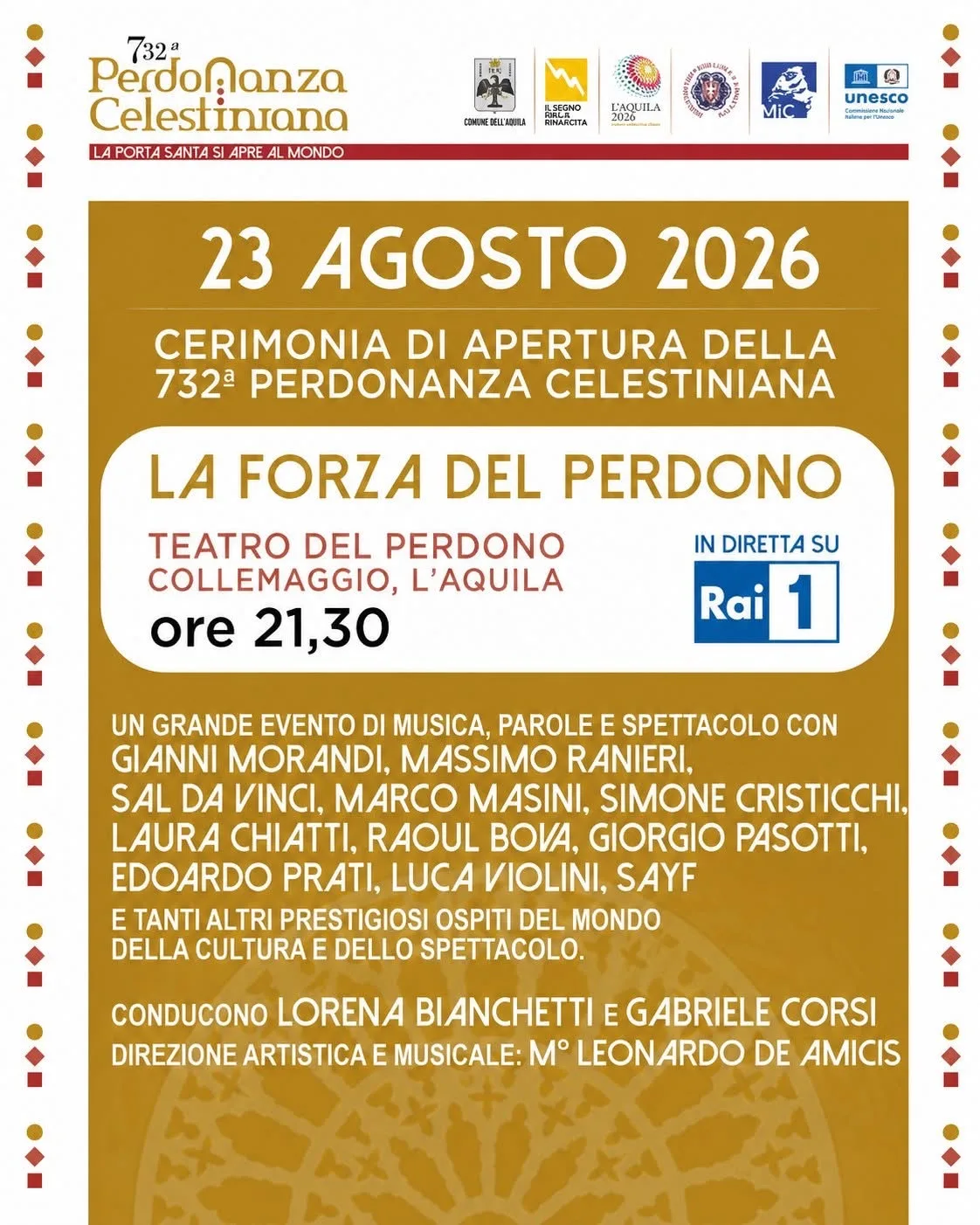 Locandina 732ª Perdonanza Celestiniana 2026 a L'Aquila (L'Aquila)