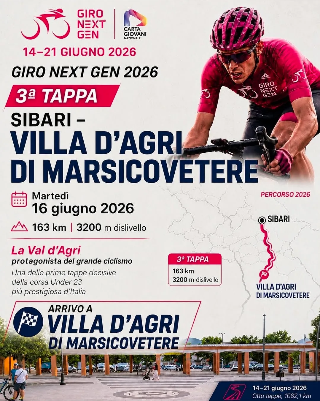 Locandina Giro Next Gen 2026 - 3ª Tappa a Marsicovetere (Potenza)