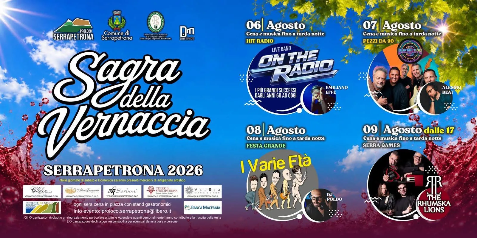 Locandina Pezzi da 90 — Sagra della Vernaccia 2026 a Serrapetrona (Macerata)