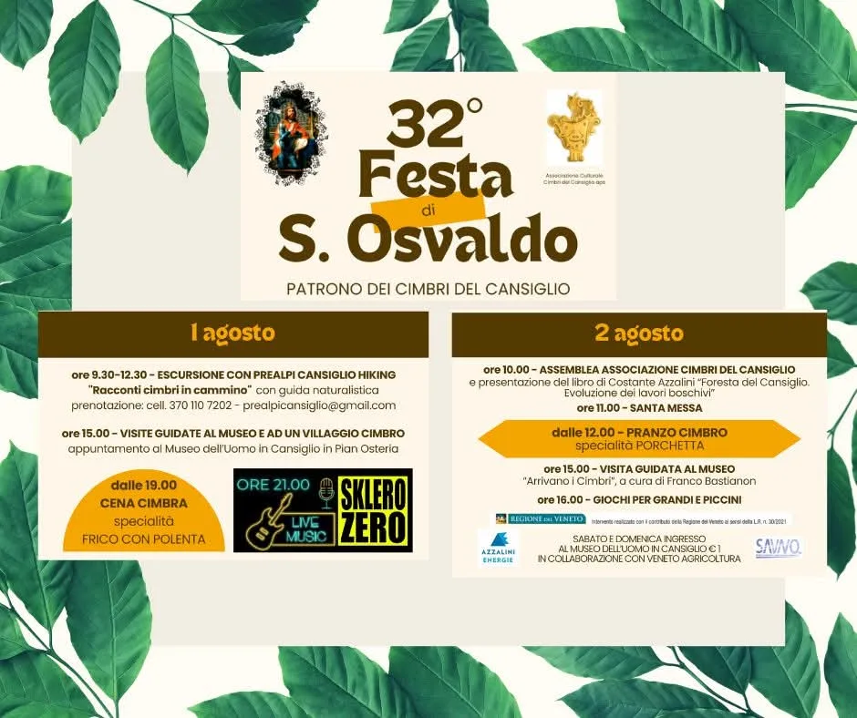Locandina 32ª Festa di S. Osvaldo 2026 a Farra di Soligo (Treviso)