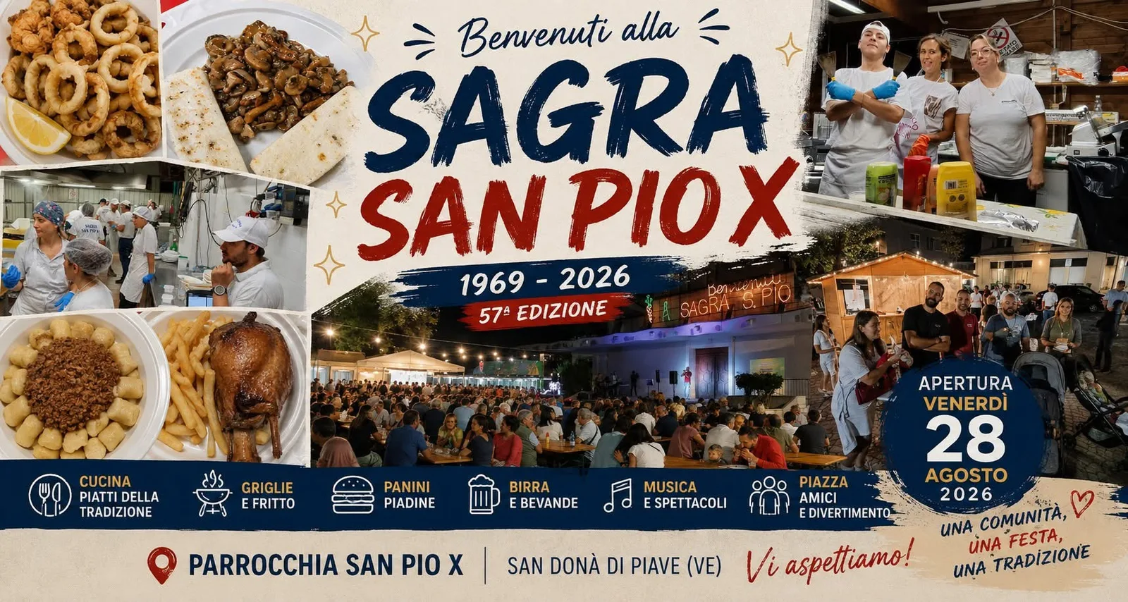 Locandina 57ª Sagra San Pio X 2026 a San Donà di Piave (Venezia)