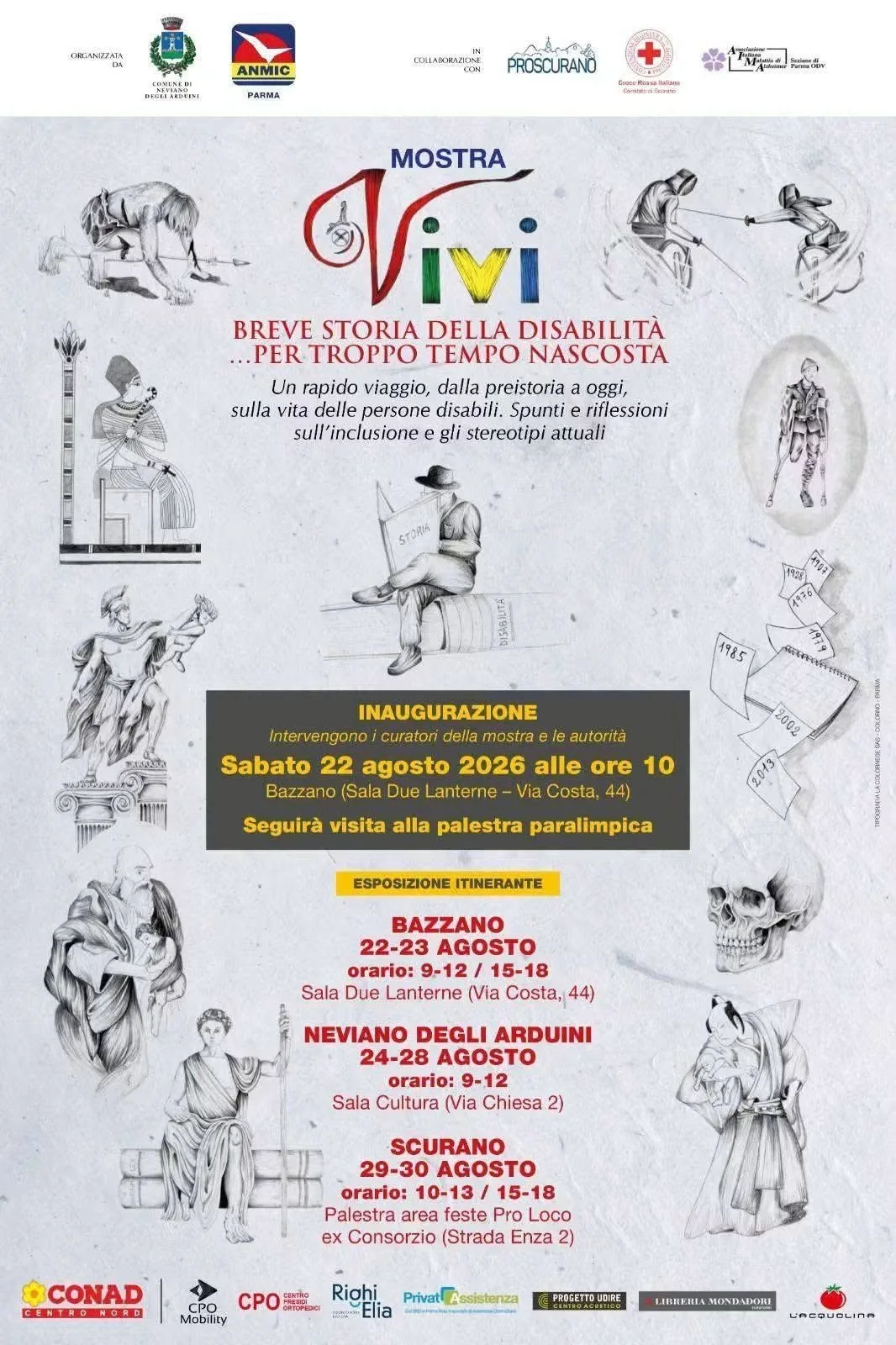 Locandina calendario eventi agosto 2026 a Neviano degli Arduini (Parma)