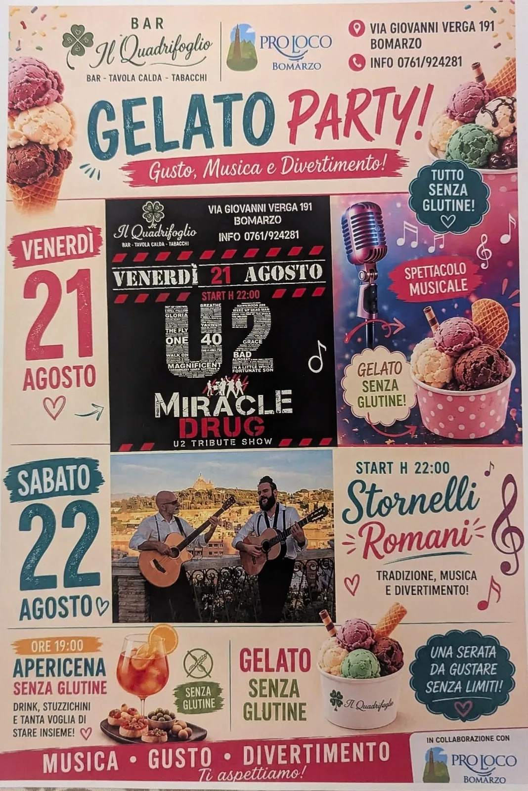 Locandina calendario eventi agosto 2026 a Bomarzo (Viterbo)