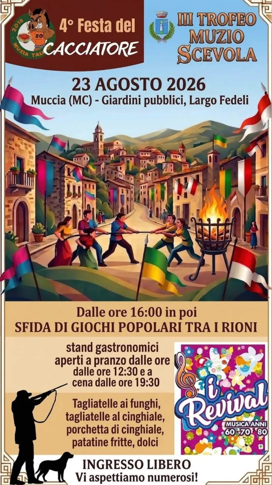 Locandina 4ª Festa del Cacciatore 2026 a Muccia (Macerata)