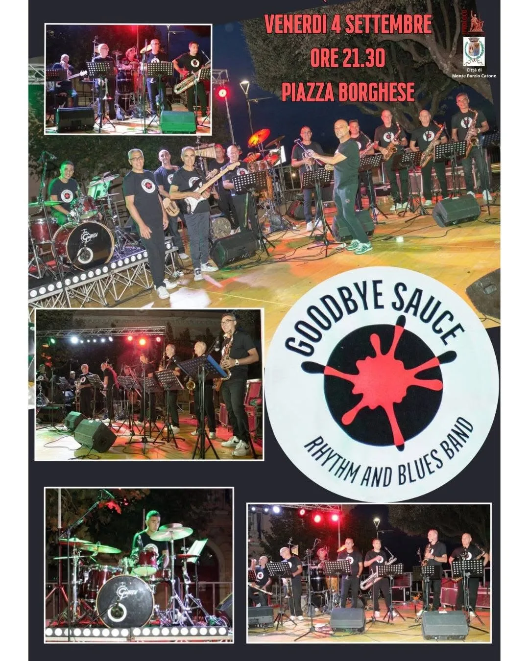 Locandina Concerto Goodbye Rhythm Sauce Blues Band 2026 a Monte Porzio Catone (Roma)