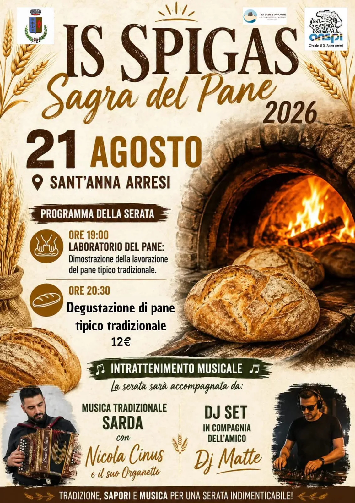 Locandina Is Spigas - Sagra del Pane 2026 a Sant'Anna Arresi (Carbonia-Iglesias)