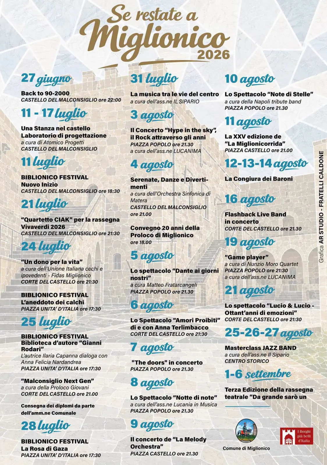 Locandina Masterclass Jazz Band 2026 a Miglionico (Matera)