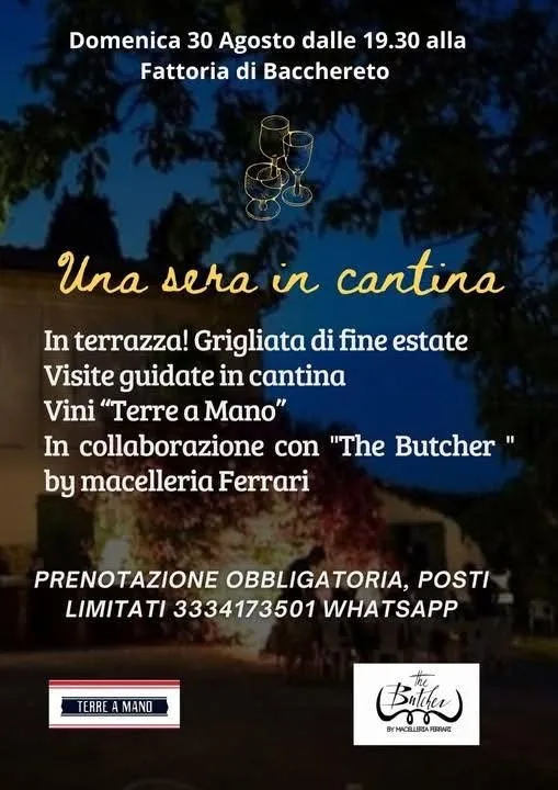 Locandina Una sera in cantina 2026 — Fattoria di Bacchereto a Carmignano (Prato)