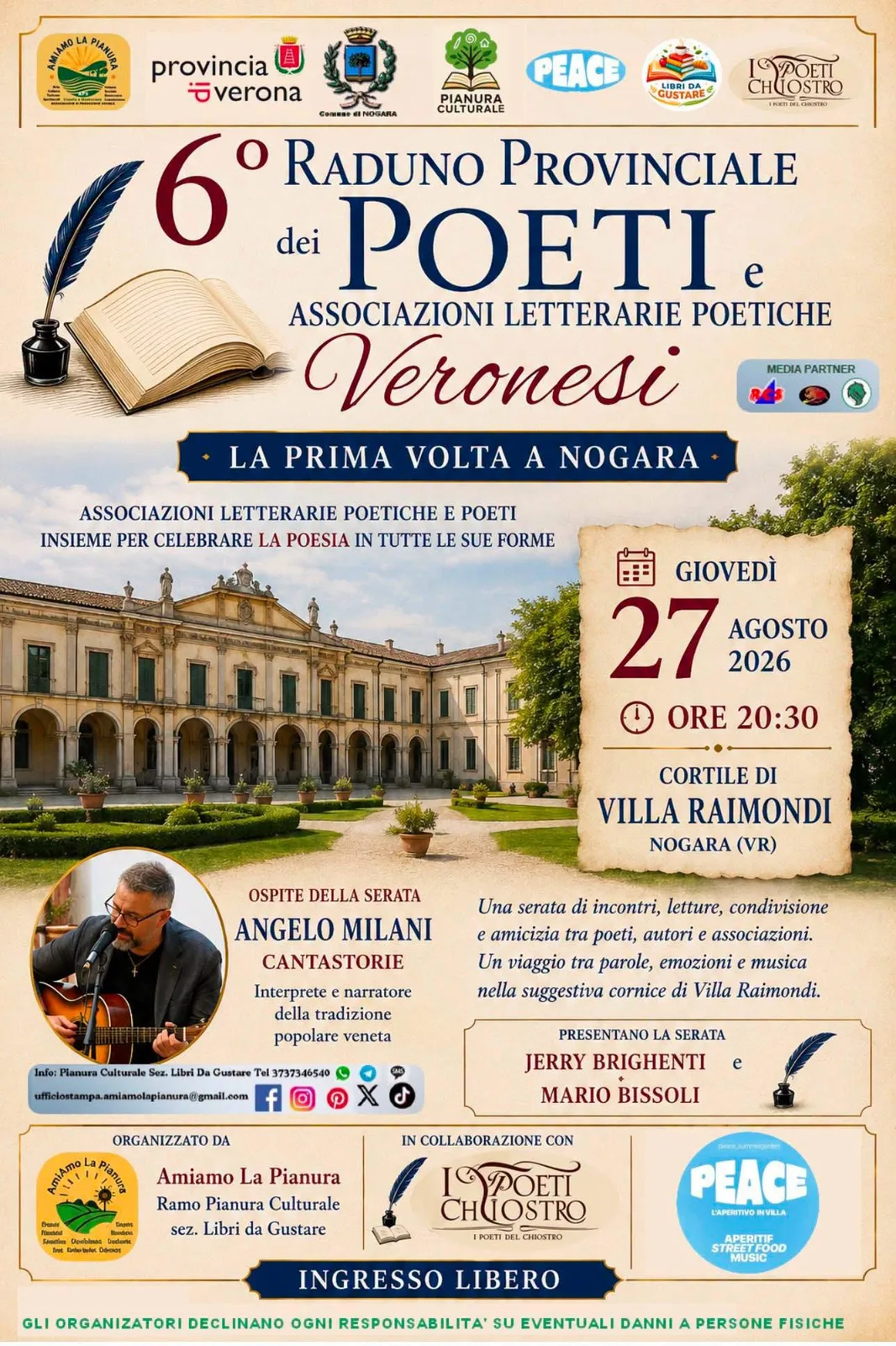Locandina 6° Raduno Provinciale dei Poeti Veronesi 2026 a Nogara (Verona)