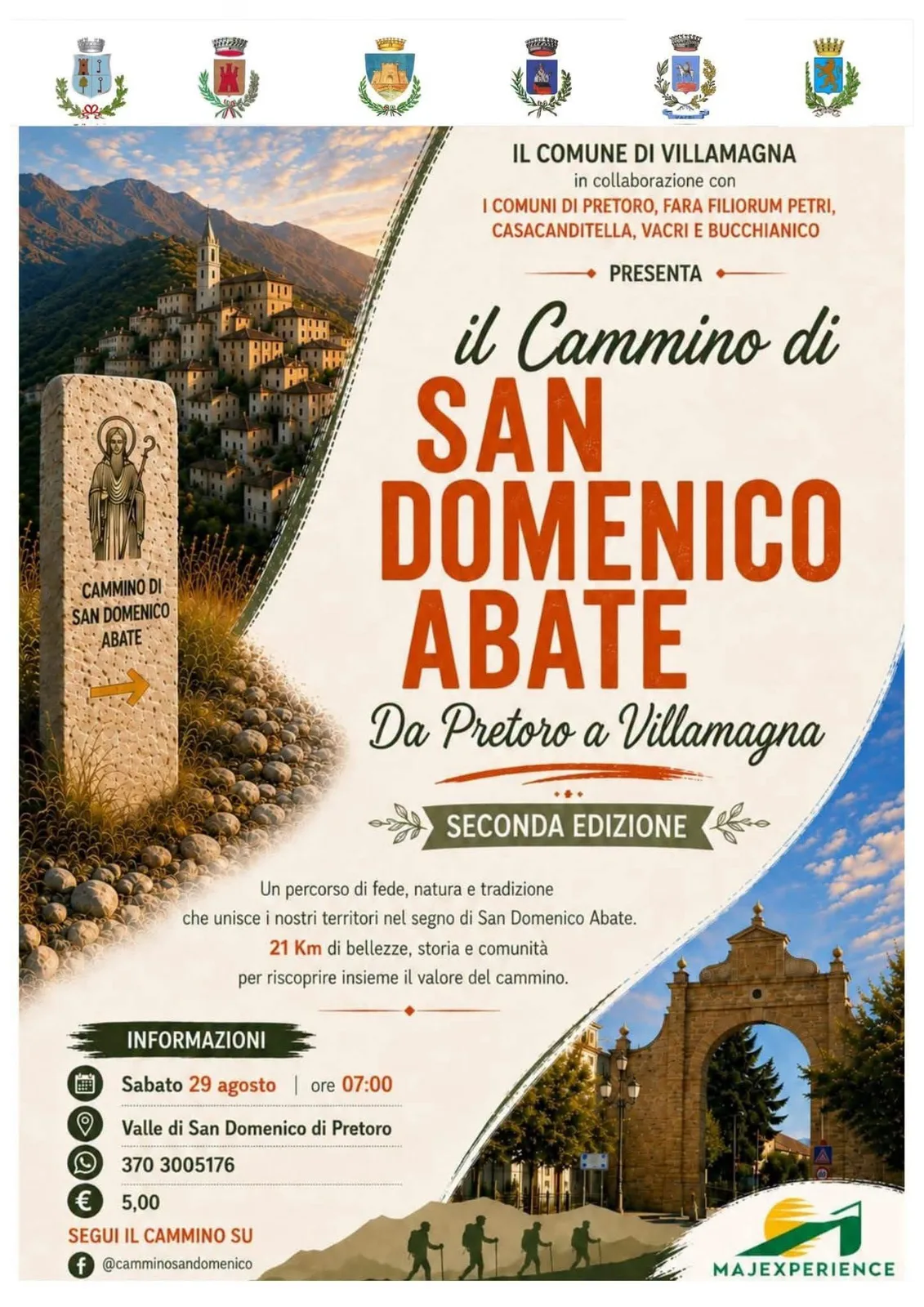 Locandina 2ª Cammino di San Domenico Abate 2026 a Villamagna (Chieti)