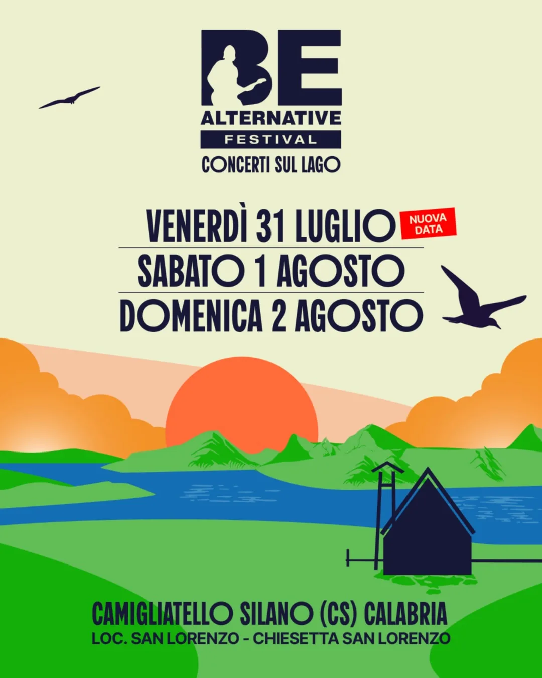 Locandina Be Alternative Festival 2026 — Concerti sul Lago a Spezzano della Sila (Cosenza)