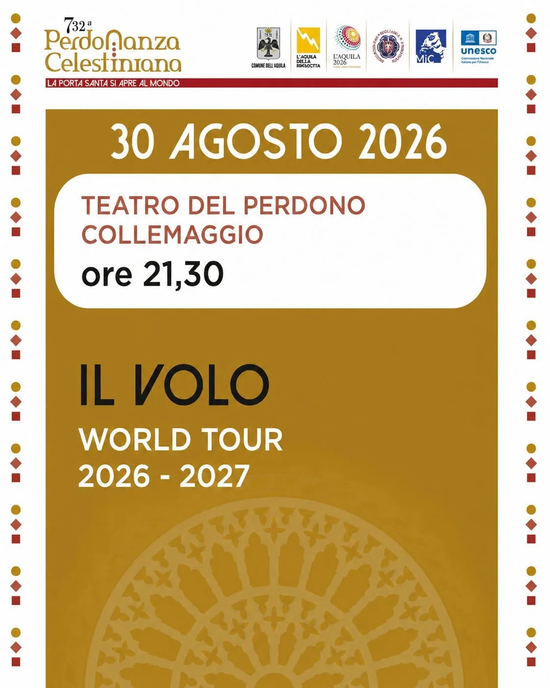 Locandina 732ª Perdonanza Celestiniana 2026 a L'Aquila (L'Aquila)