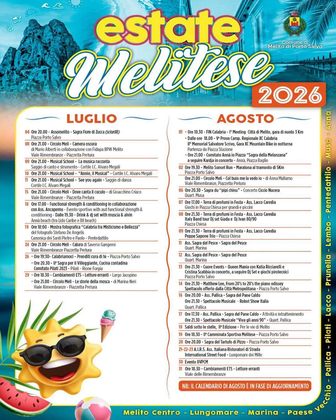 Locandina Melito Sunset Run 5 Km 2026 a Melito di Porto Salvo (Reggio calabria)
