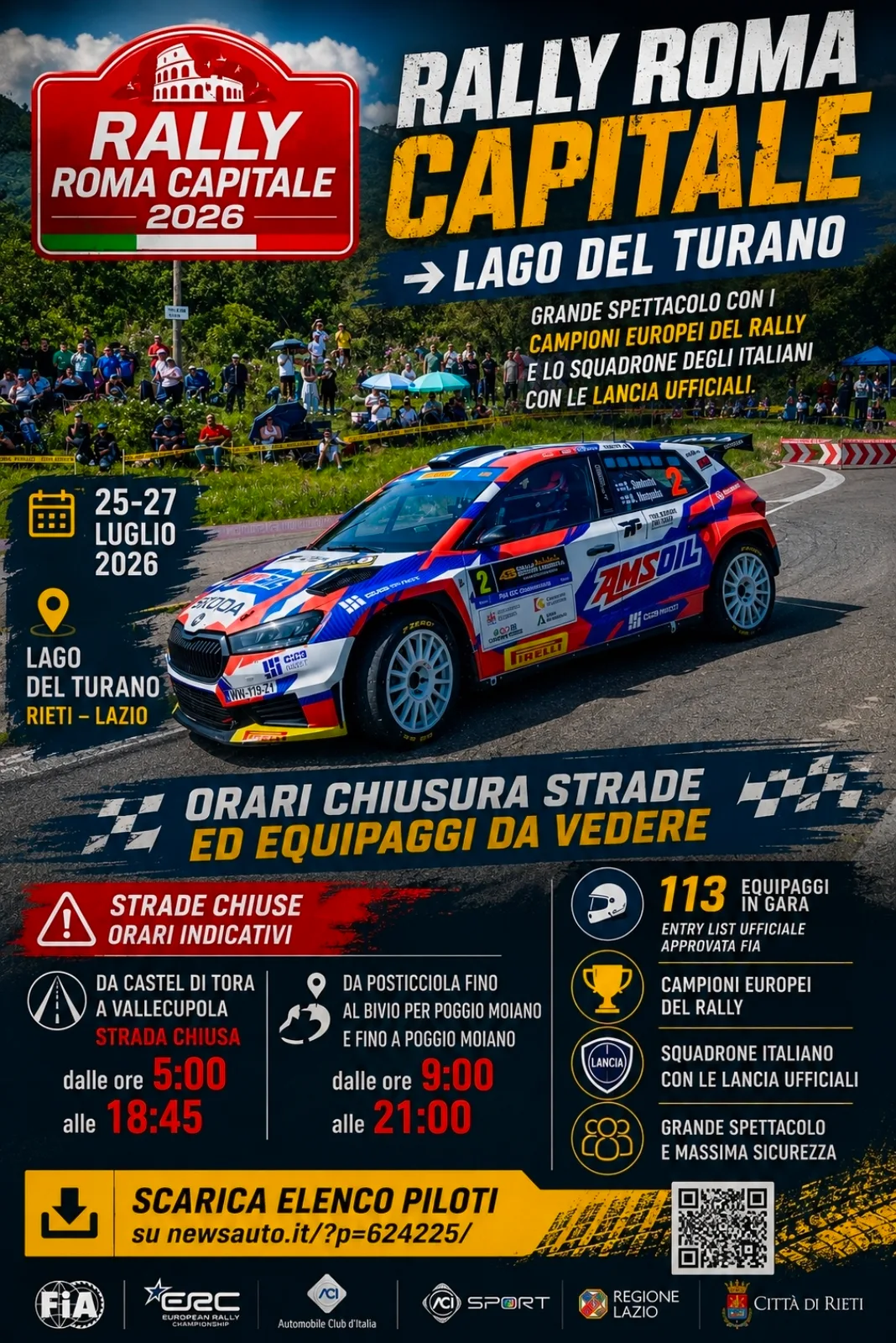 Locandina Rally Roma Capitale 2026 – Lago del Turano a Rieti (Rieti)