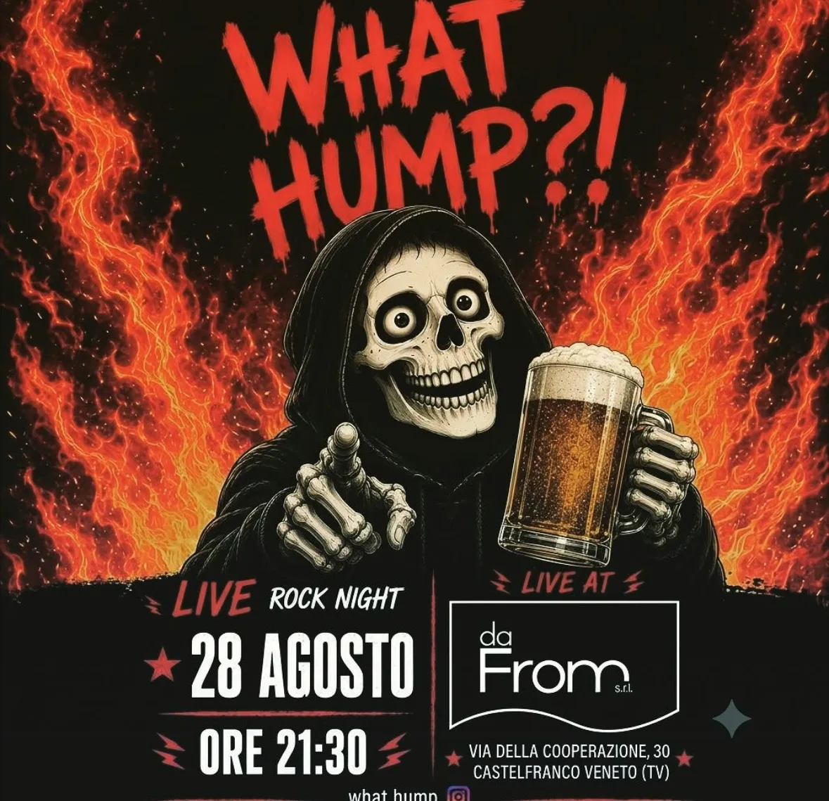 Locandina What Hump?! Live Rock Night 2026 a Castelfranco Veneto (Treviso)