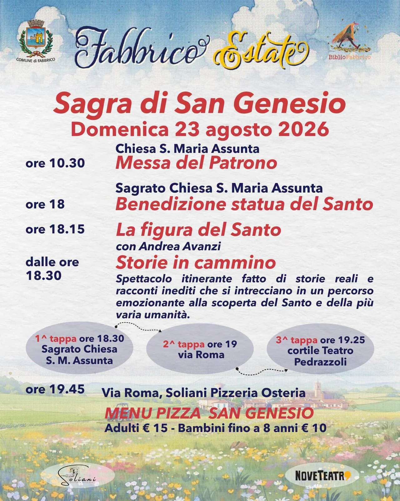 Locandina Sagra di San Genesio 2026 a Fabbrico (Reggio Emilia)