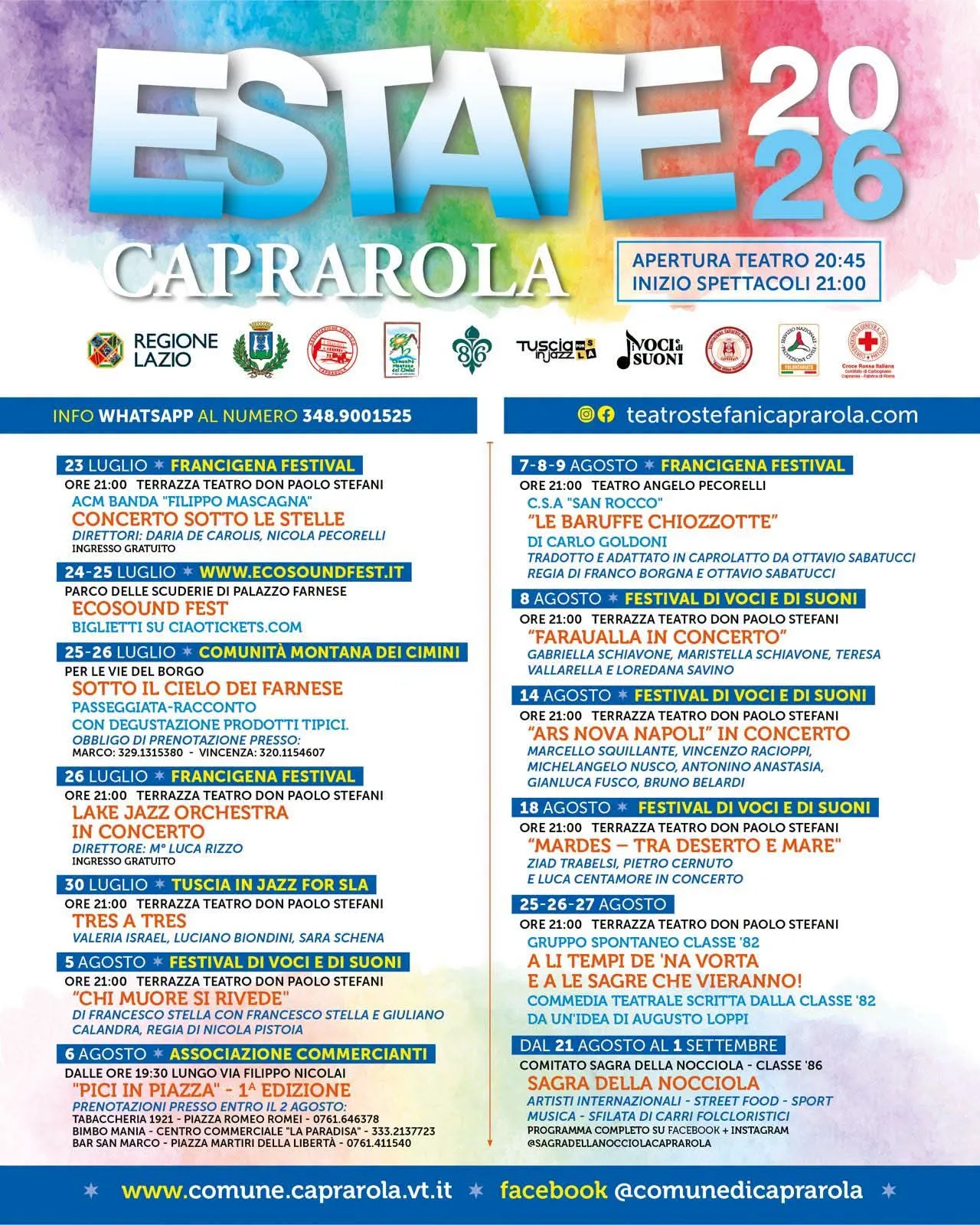 Locandina Gruppo Spontaneo Classe '82 — Commedia 2026 a Caprarola (Viterbo)