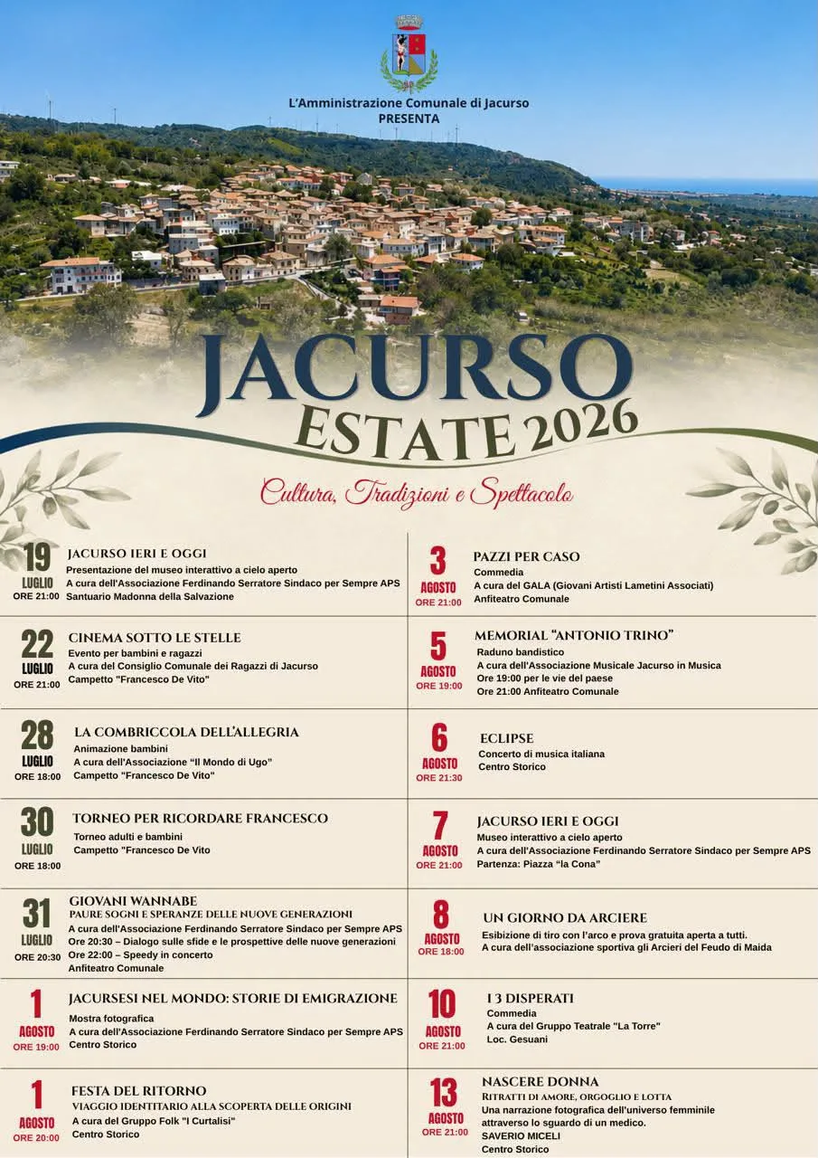 Locandina Festa del Ritorno 2026 a Jacurso (Catanzaro)