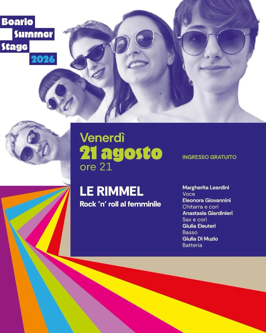 Locandina Boario Summer Stage 2026 - Le Rimmel in concerto a Boario