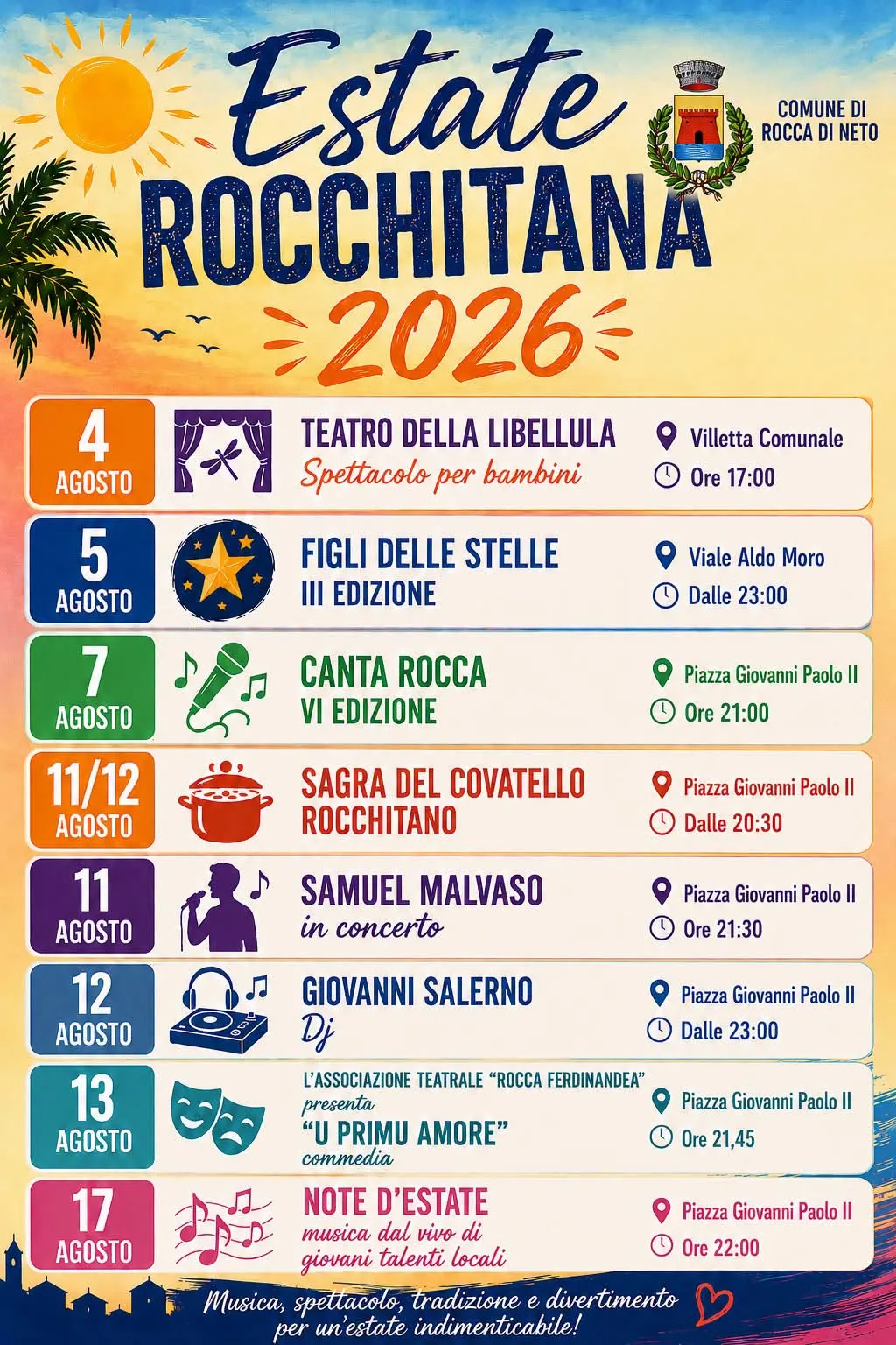 Locandina Samuel Malvaso in concerto 2026 a Rocca di Neto (Crotone)