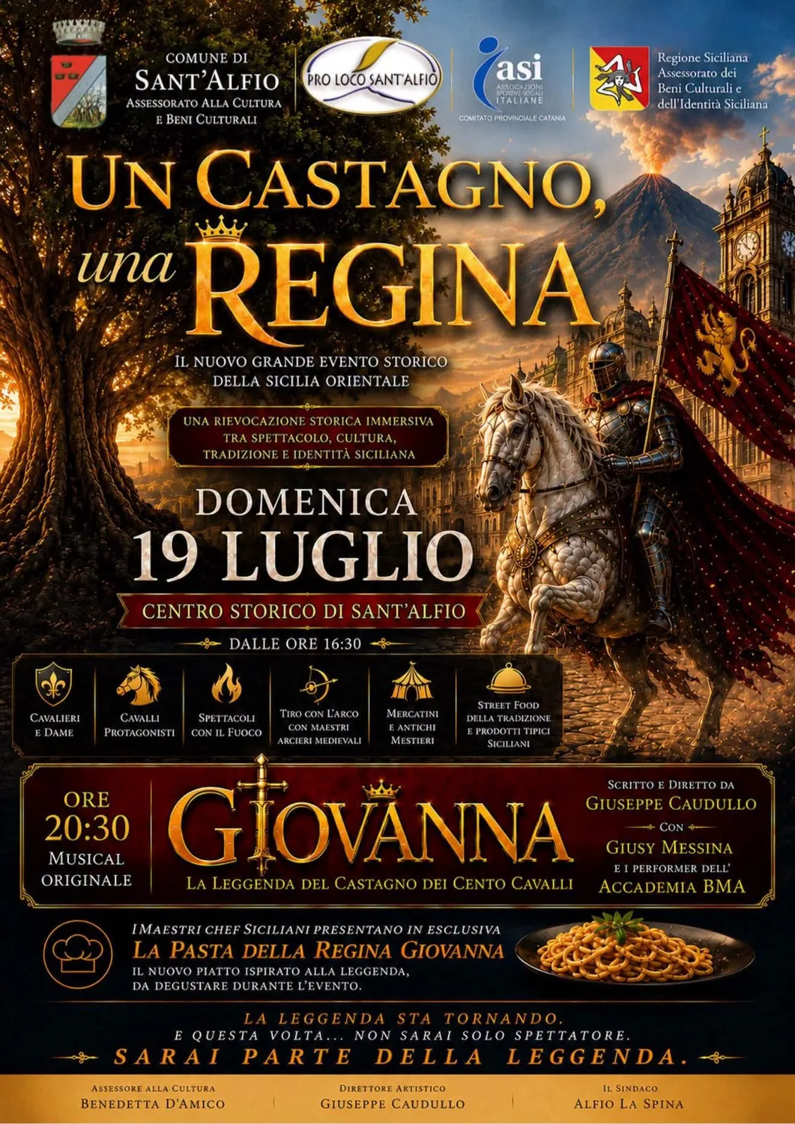 Locandina Un Castagno, una Regina 2026 a Sant'Alfio (Catania)