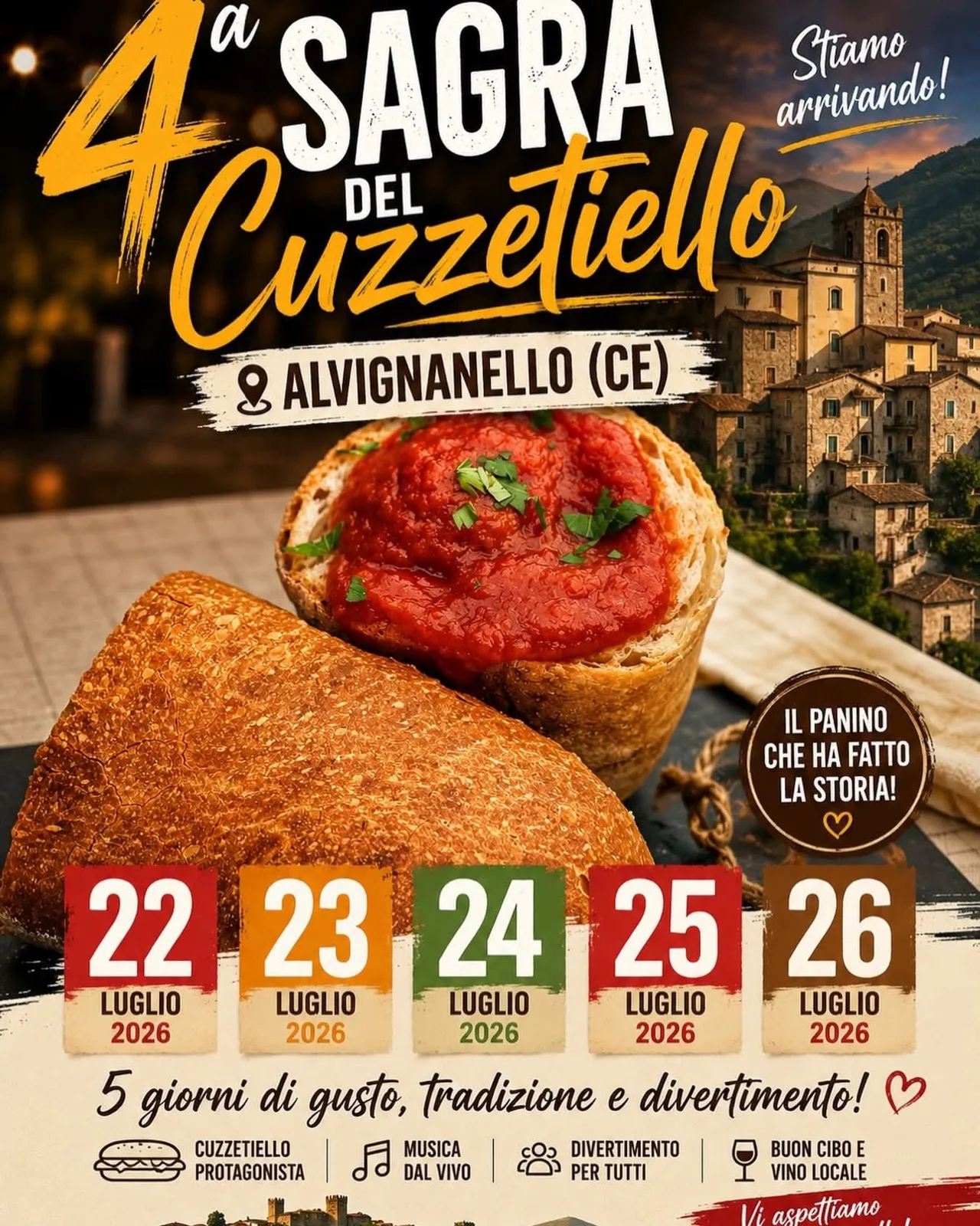 Locandina 4ª Sagra del Cuzzetiello 2026 a Ruviano (Caserta)