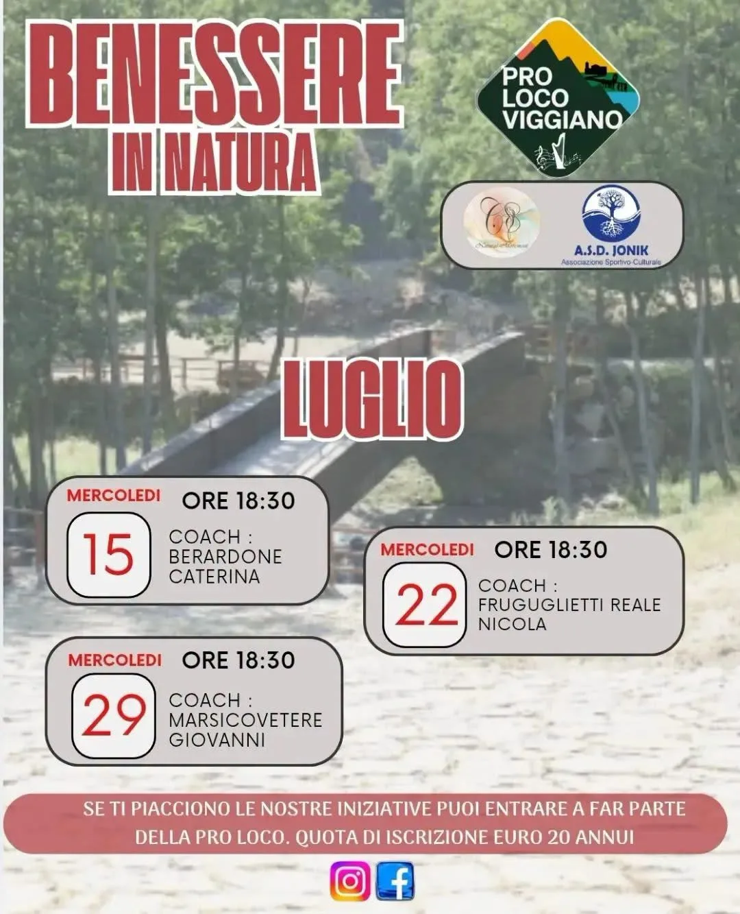 Locandina Benessere in Natura Luglio 2026 a Viggiano (Potenza)