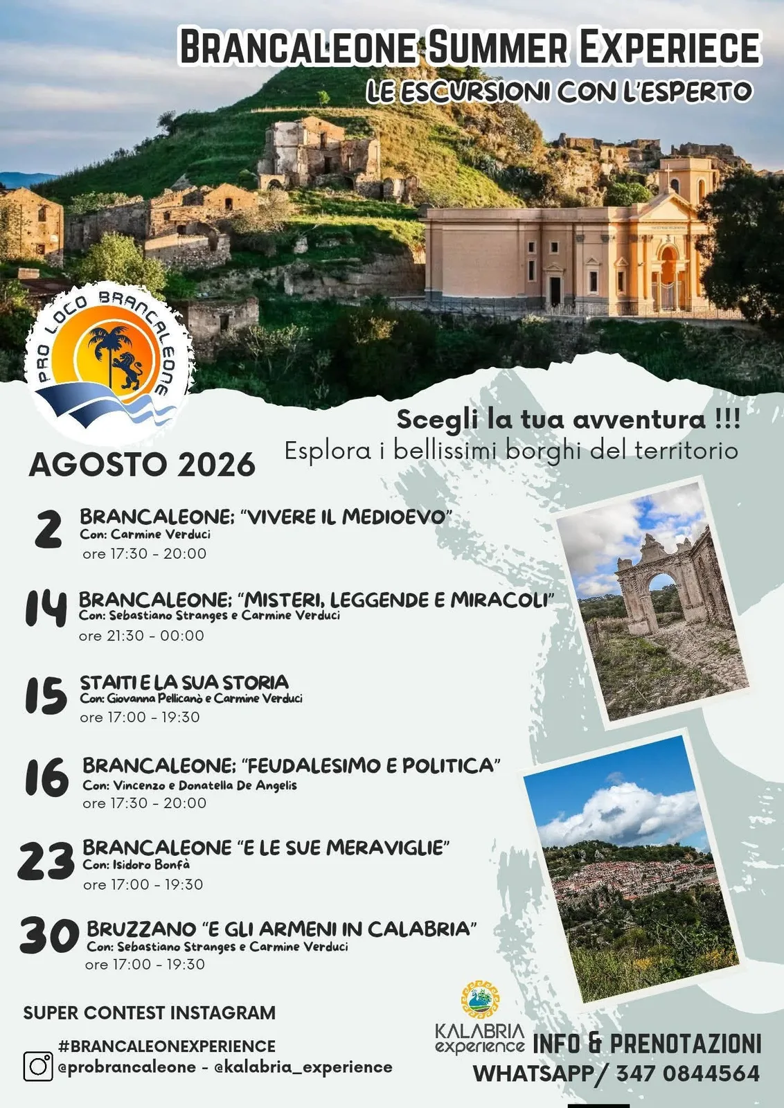 Locandina Brancaleone Summer Experience 2026: Vivere il Medioevo a Brancaleone (Reggio calabria)