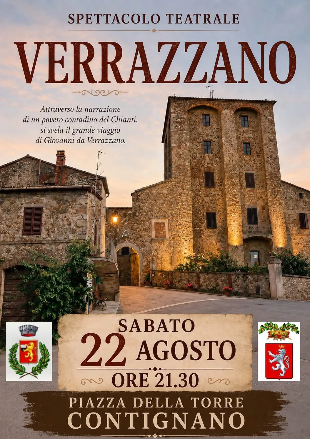Locandina Spettacolo Teatrale Verrazzano 2026 a Sarteano (Siena)