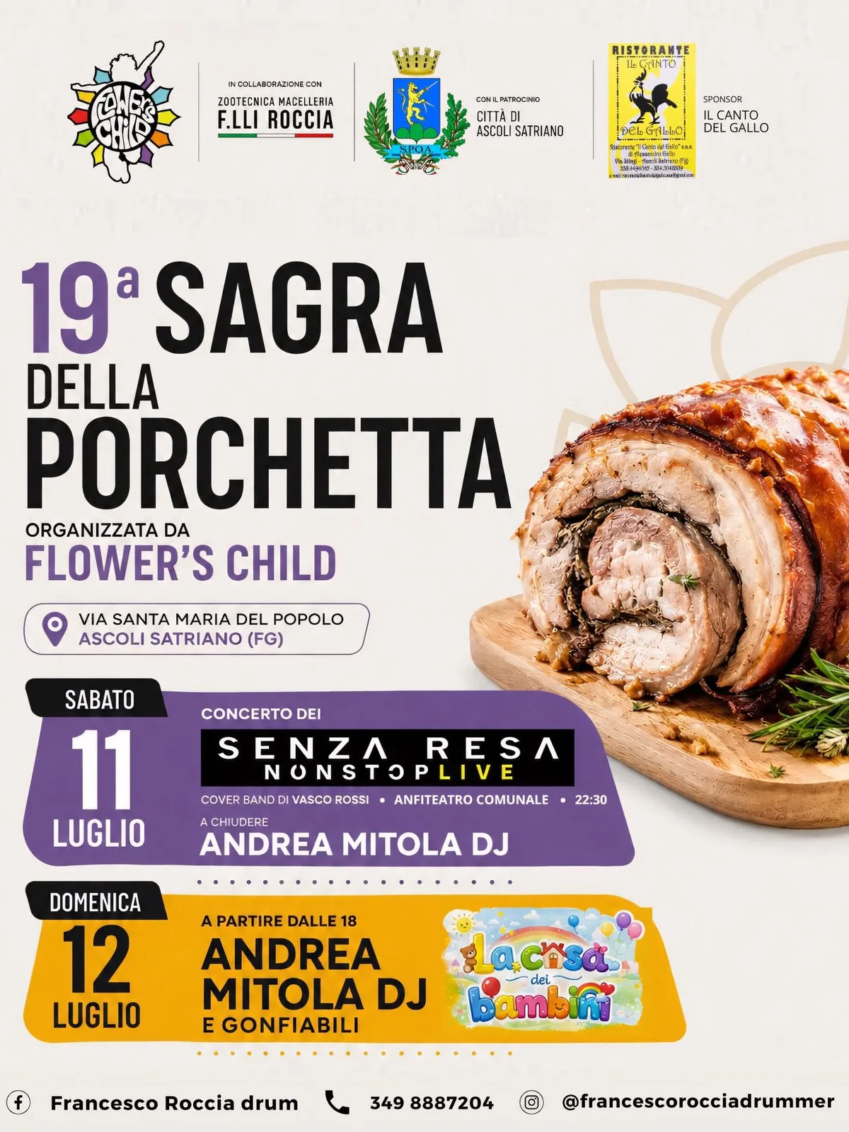 Locandina 19ª Sagra della Porchetta 2026 a Ascoli Satriano (Foggia)