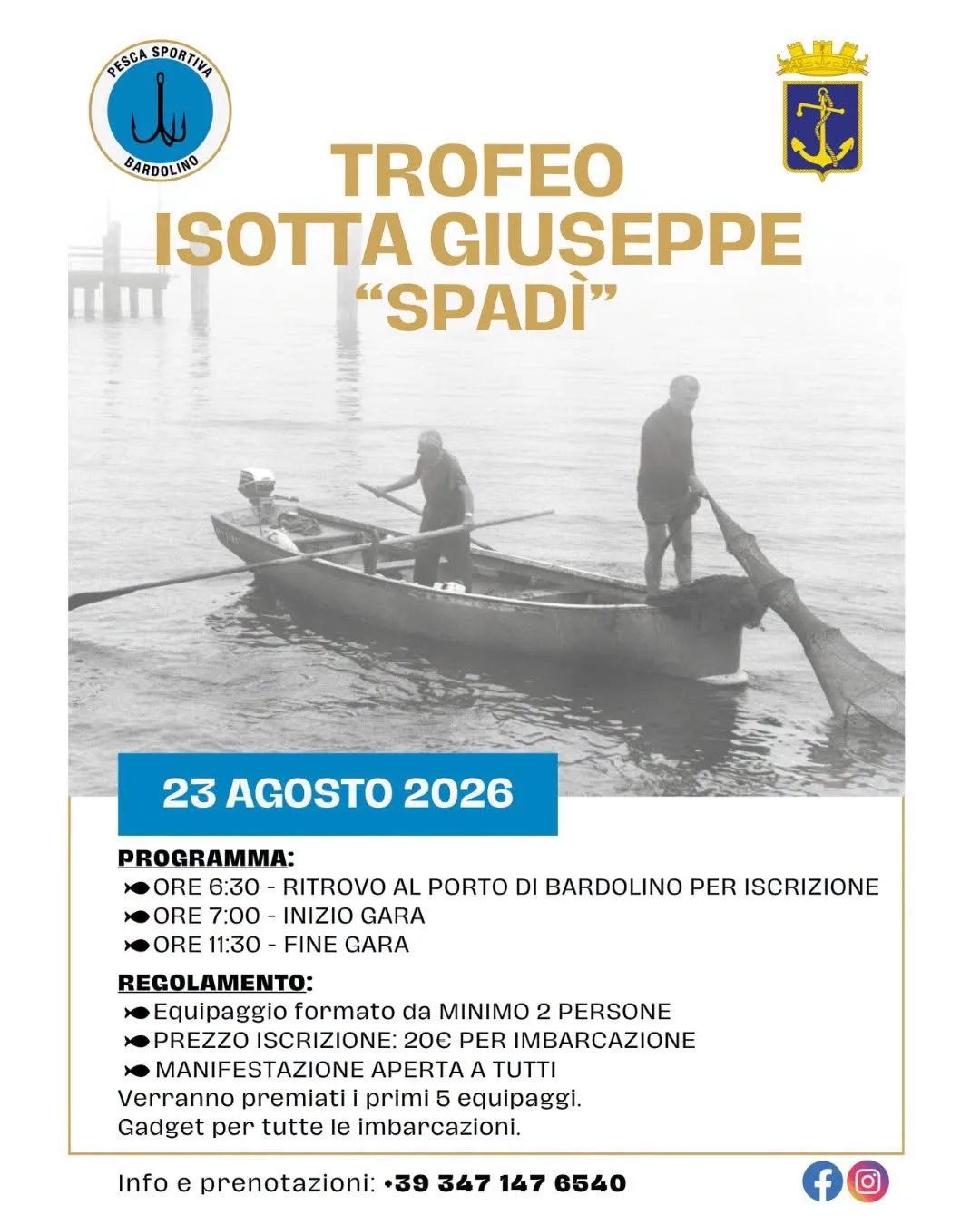Locandina Trofeo Isotta Giuseppe "Spadì" 2026 a Bardolino (Verona)