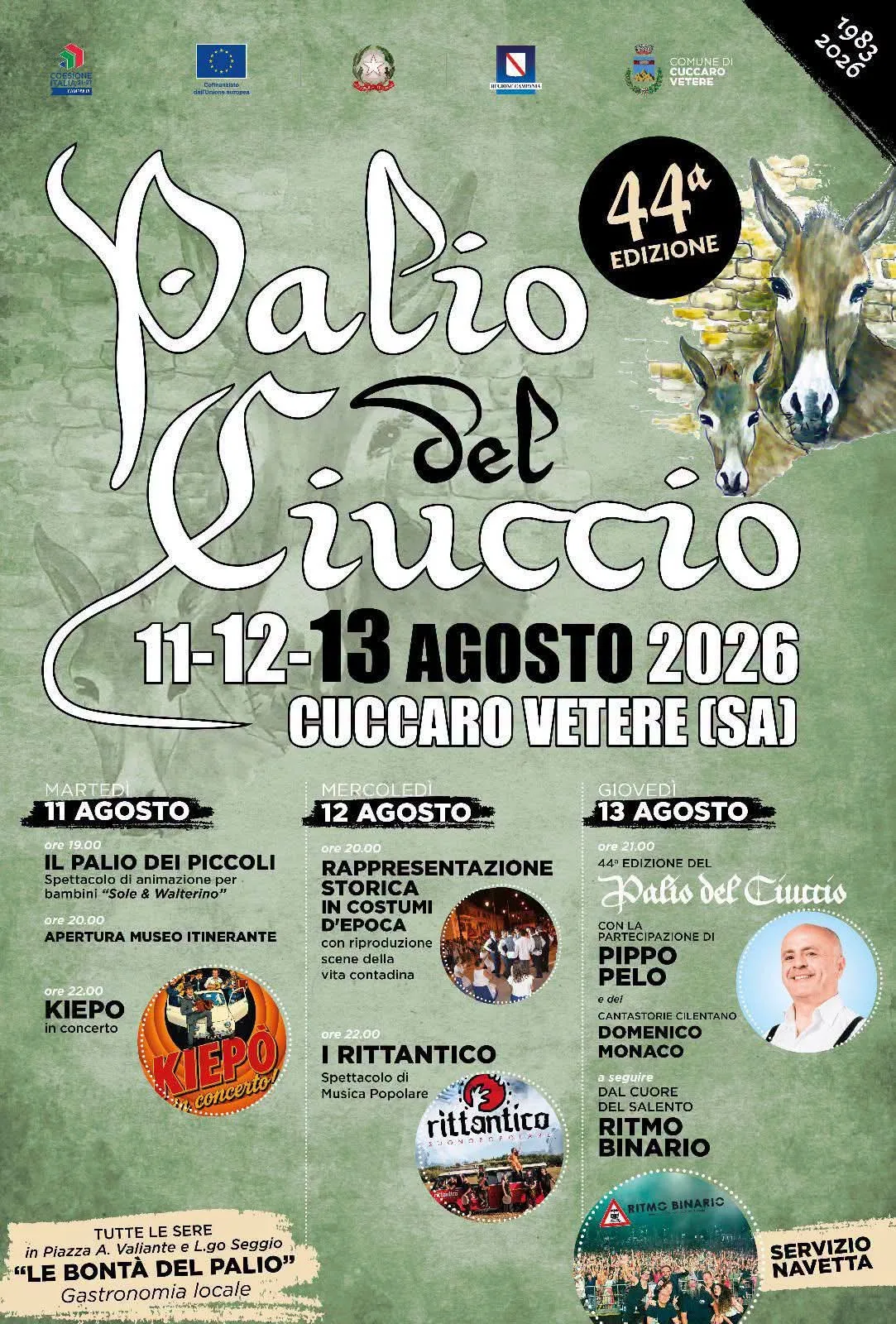 Locandina Palio del Ciuccio — 44ª Edizione 2026 a Cuccaro Vetere (Salerno)