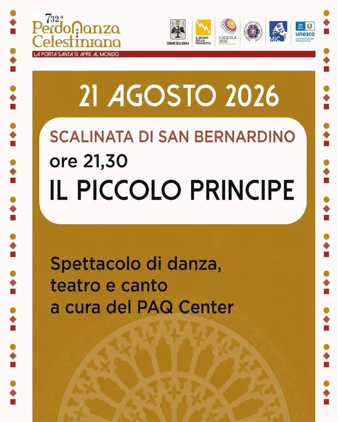 Locandina 732ª Perdonanza Celestiniana 2026 a L'Aquila (L'Aquila)