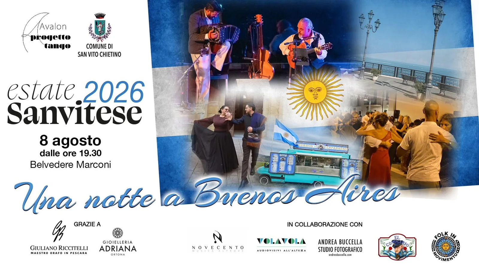 Locandina Estate Sanvitese 2026 - Una notte a Buenos Aires a San Vito Chietino (Chieti)