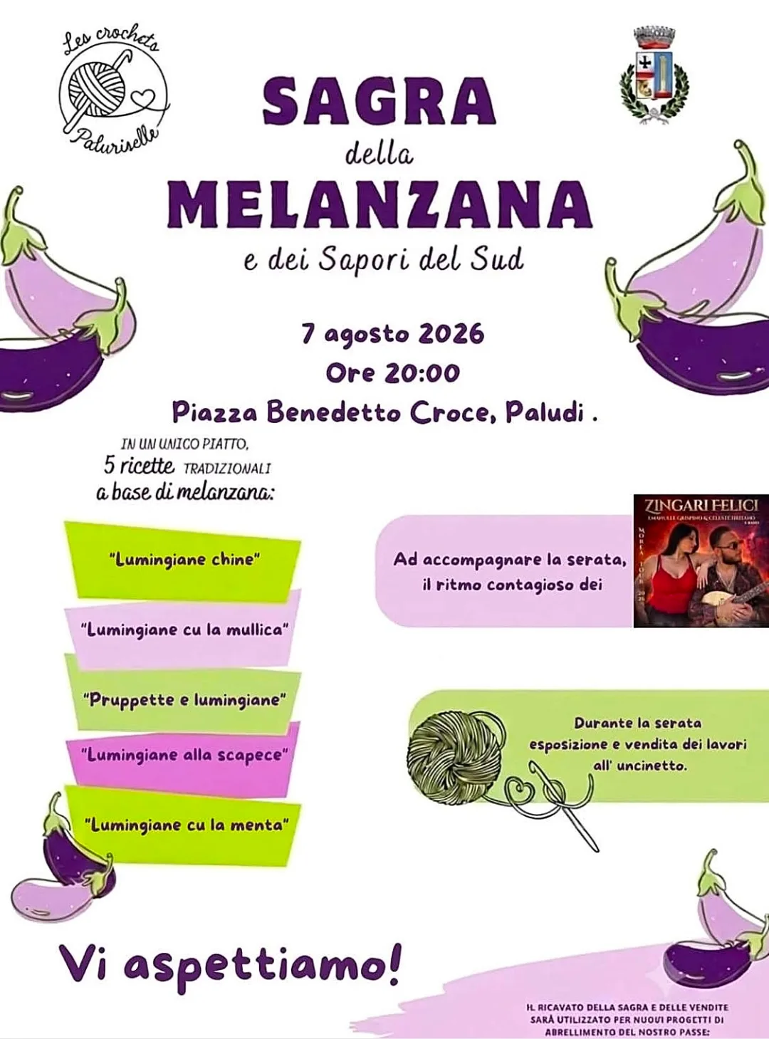 Locandina Sagra della Melanzana e dei Sapori del Sud 2026 a Paludi (Cosenza)