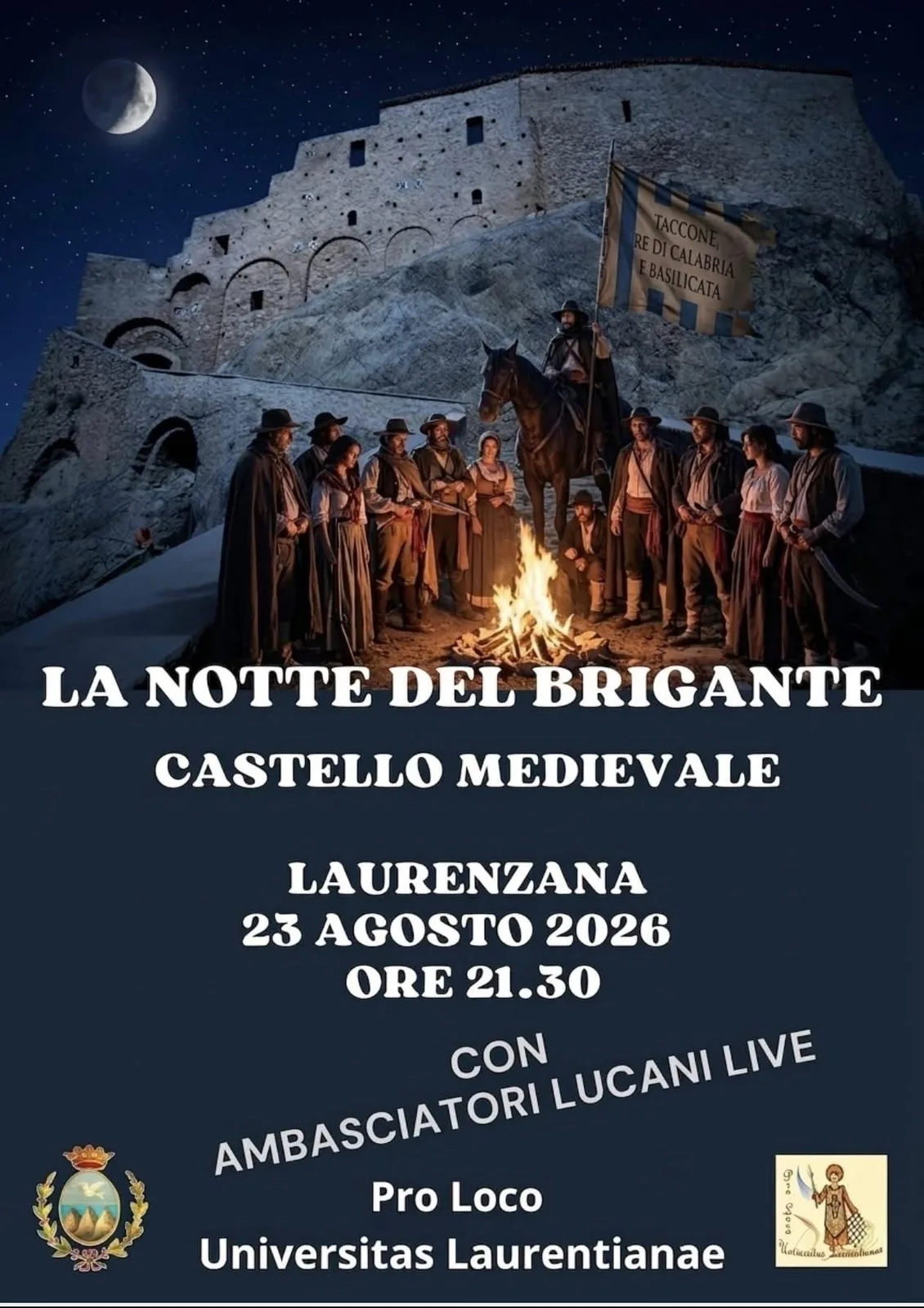 Locandina La Notte del Brigante 2026 a Laurenzana (Potenza)