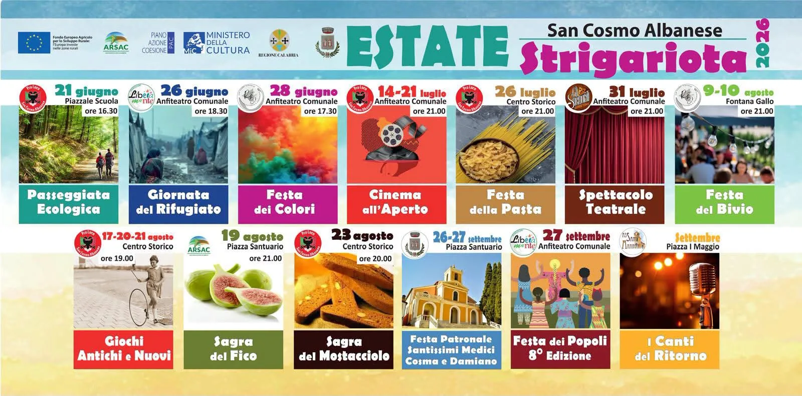 Locandina Festa del Bivio 2026 a San Cosmo Albanese (Cosenza)
