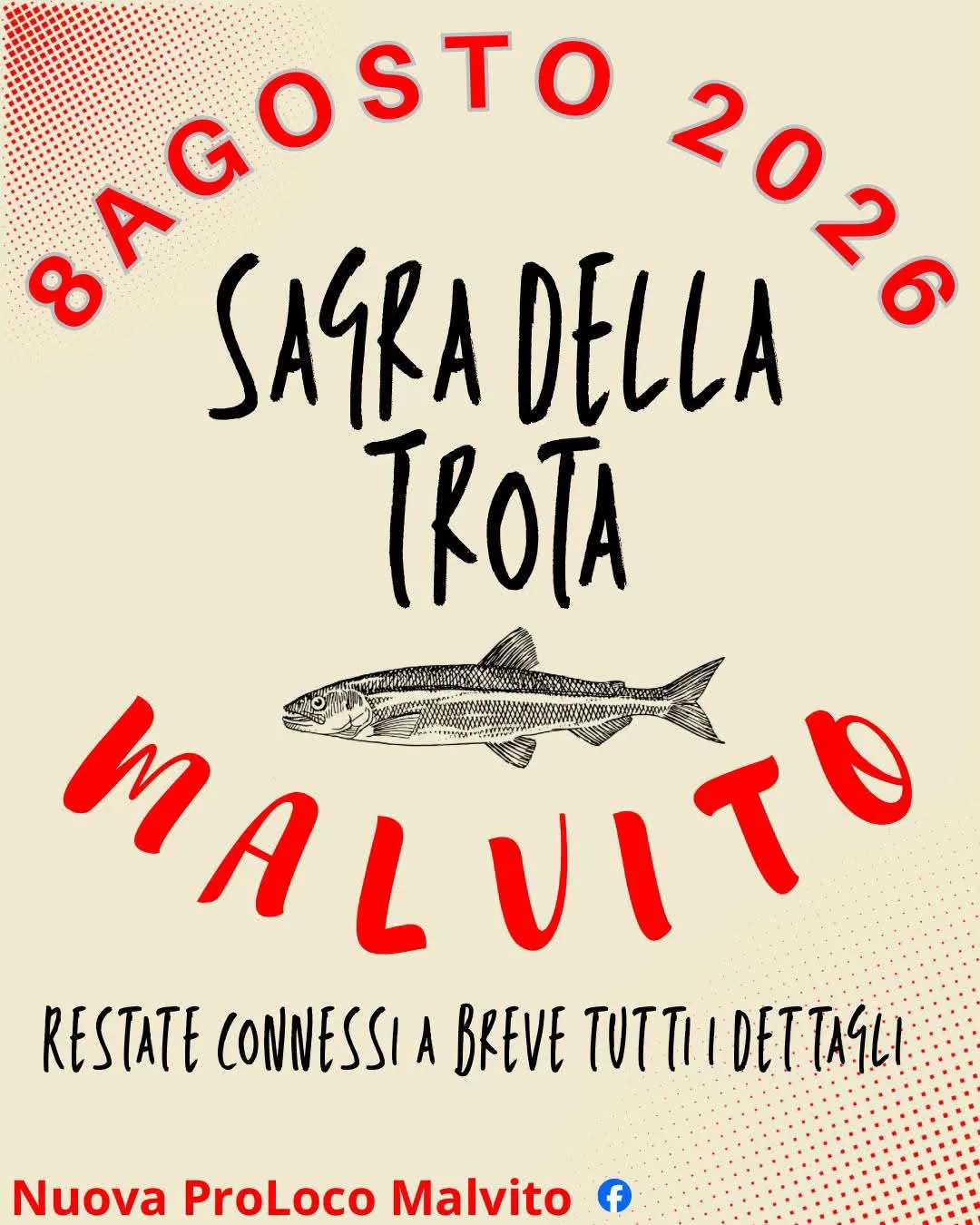 Locandina Sagra della Trota Malvito 2026 a Malvito (Cosenza)