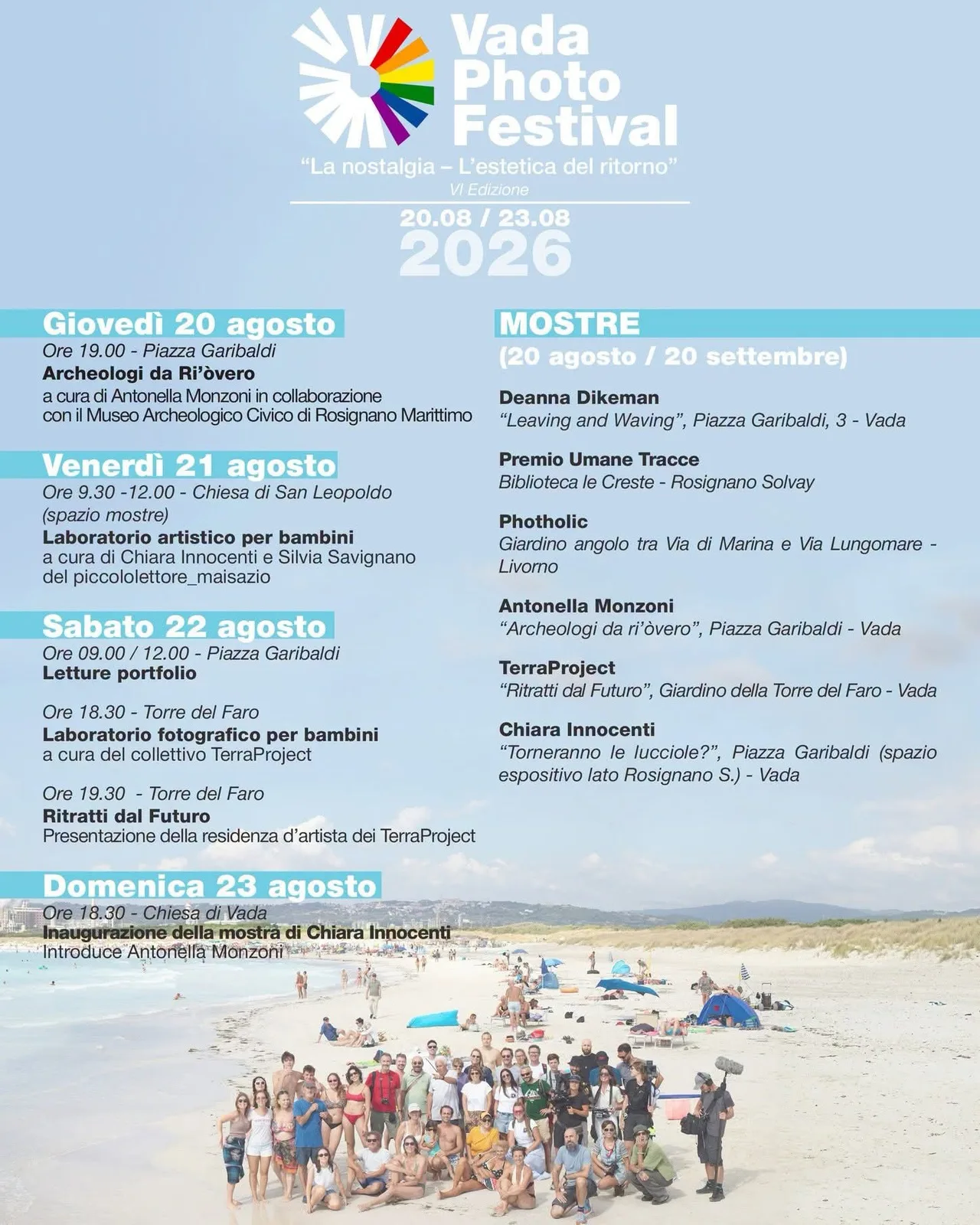 Locandina calendario eventi agosto 2026 a Rosignano Marittimo (Livorno)