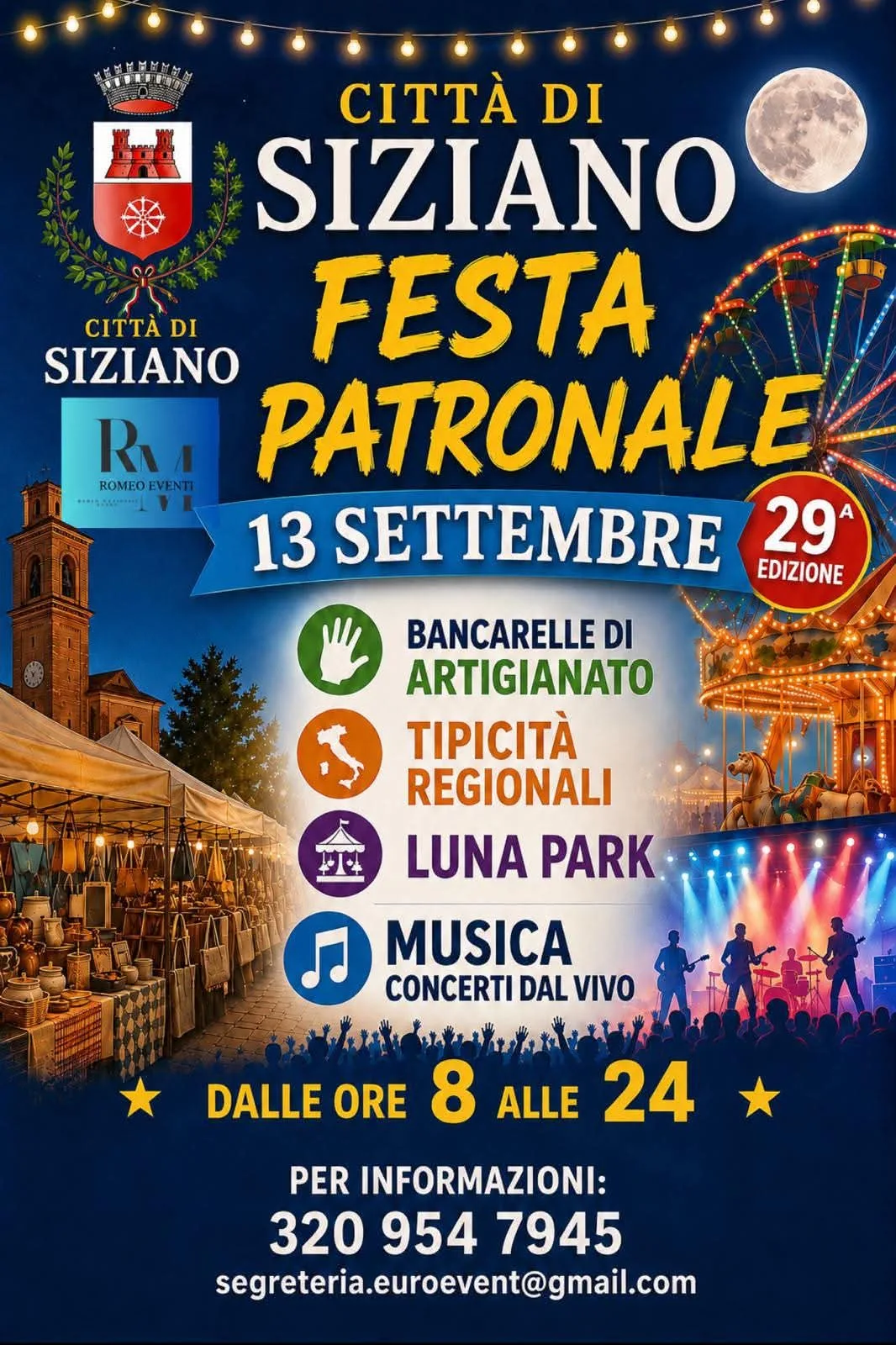 Locandina 29ª Festa Patronale di Siziano 2026 a Siziano (Pavia)