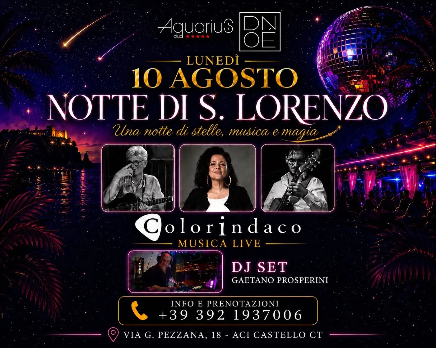 Locandina Notte di S. Lorenzo 2026 a Aci Castello (Catania)