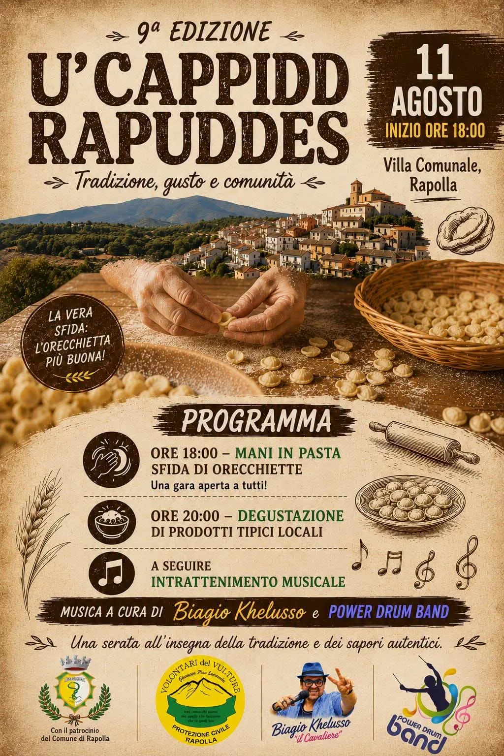 Locandina 9ª Edizione U'Cappidd Rapuddes 2026 a Rapolla (Potenza)
