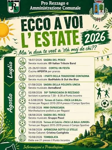 Locandina Sagra del Pesce 2026 a Rezzago (Como)