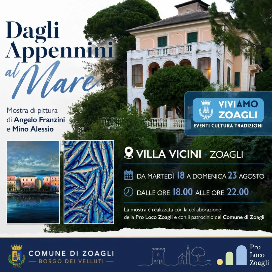 Locandina Mostra 'Dagli Appennini al Mare' 2026 a Zoagli (Genova)