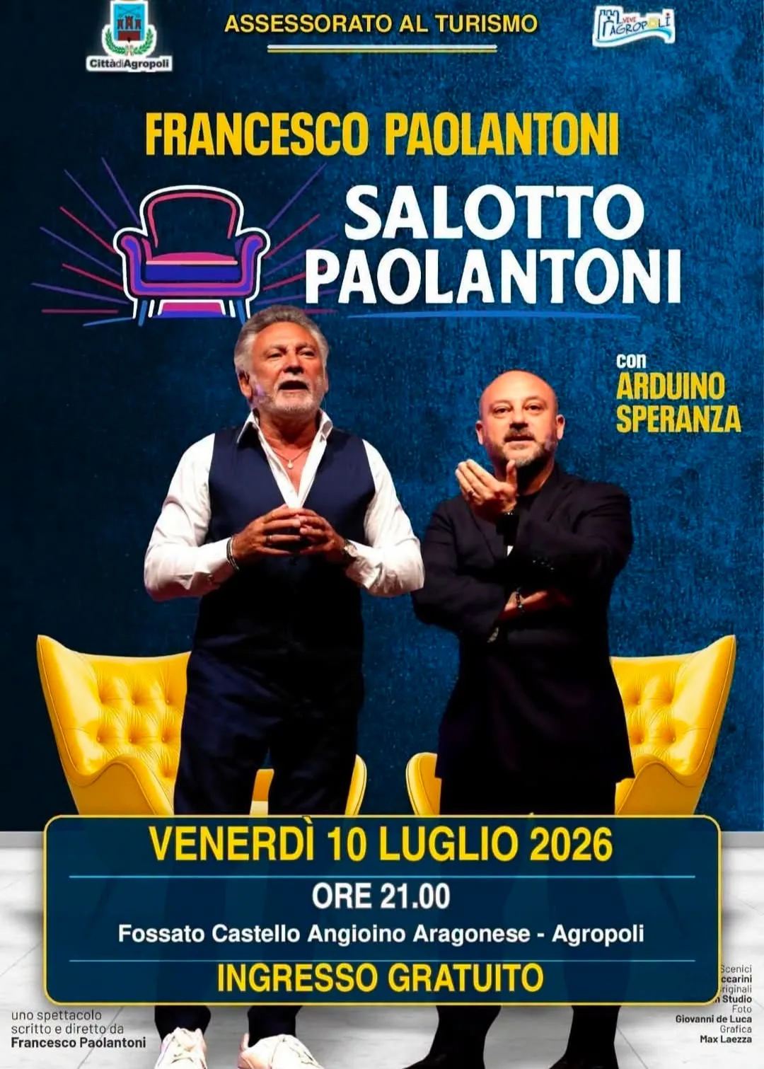 Locandina Spettacolo Salotto Paolantoni 2026 a Agropoli (Salerno)