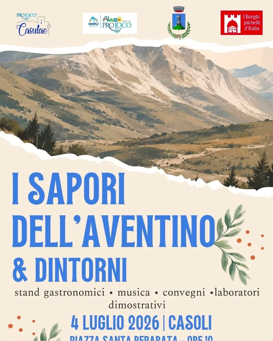 Locandina I Sapori dell'Aventino & Dintorni 2026 a Casoli (Chieti)