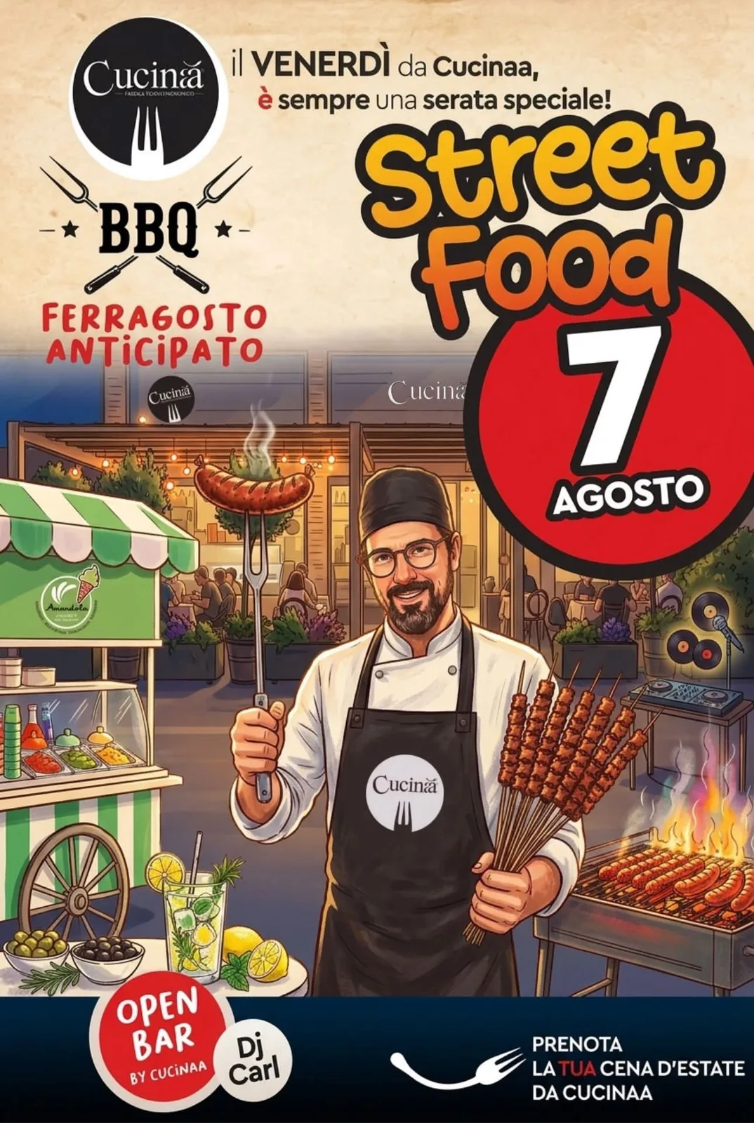 Locandina Street Food BBQ a Cucinaa 2026 a Amandola (Fermo)