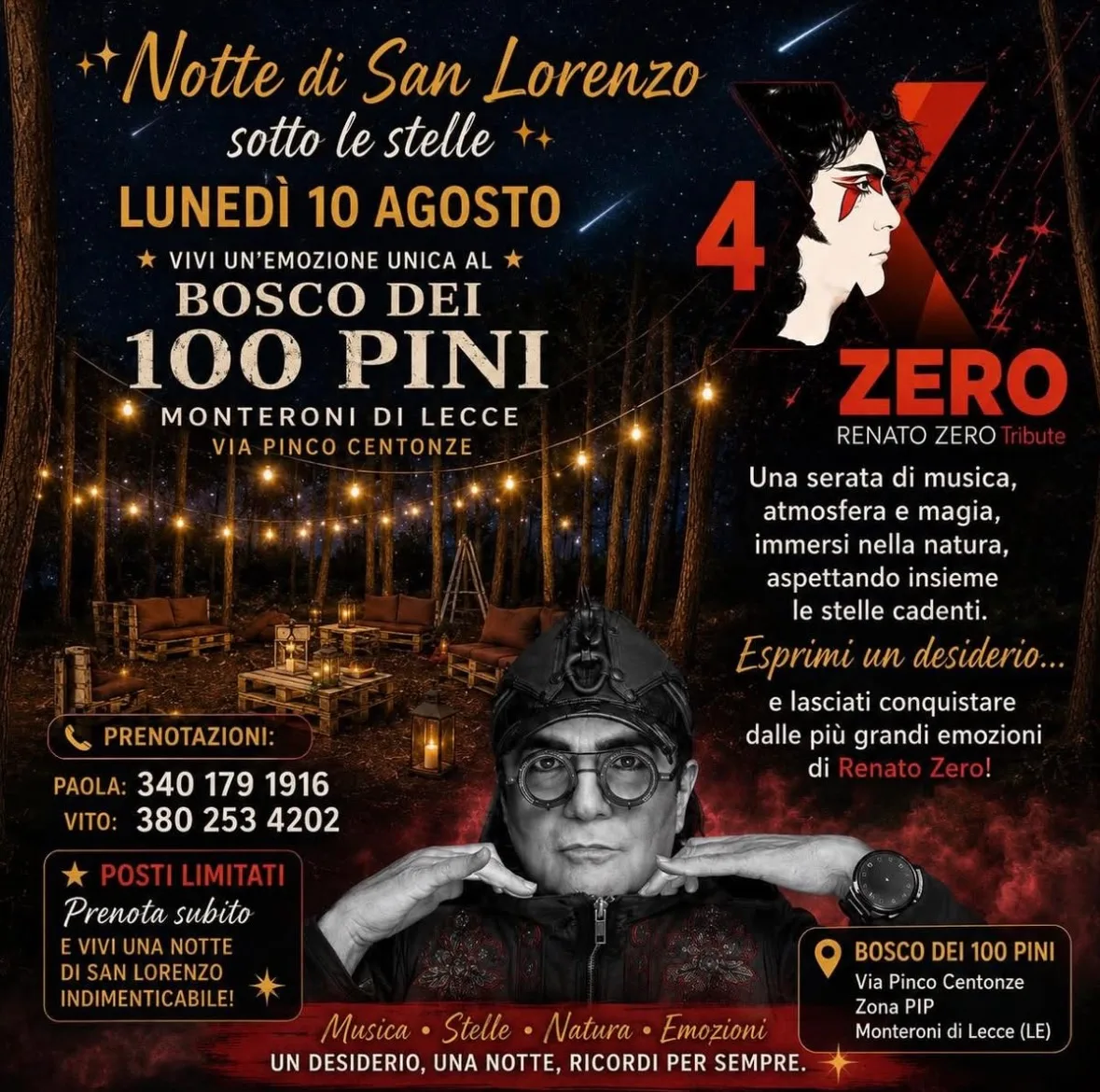 Locandina Notte di San Lorenzo sotto le stelle 2026 a Monteroni di Lecce (Lecce)