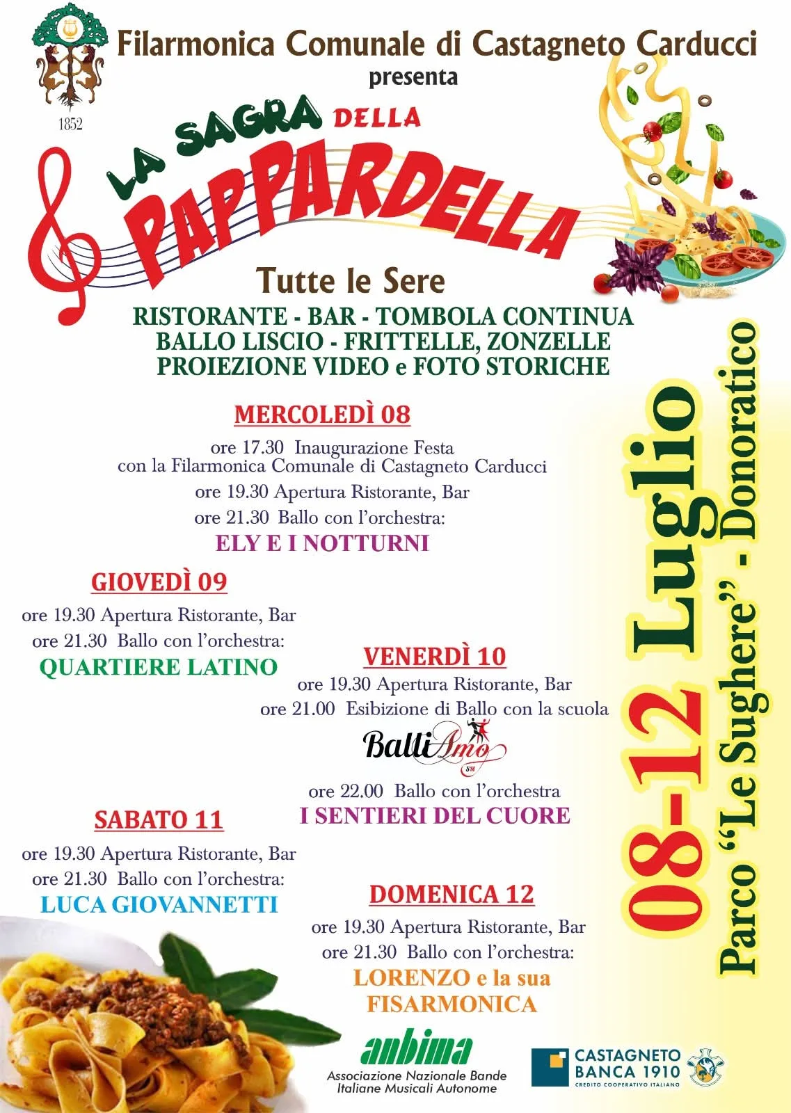 Locandina Sagra della Pappardella 2026 a Castagneto Carducci (Livorno)